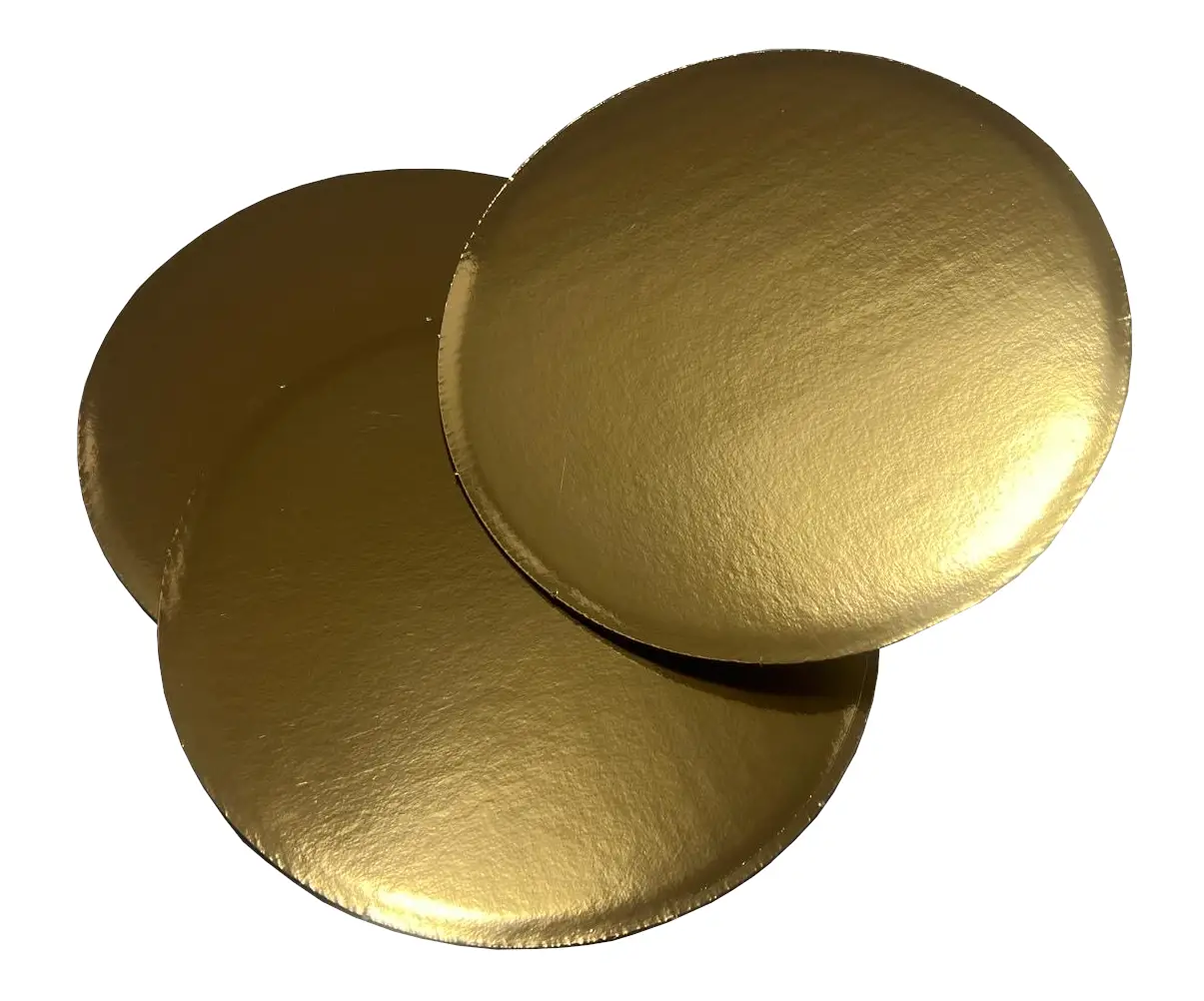 Podkład pod tort ciasto okrągły złoty - Tektura falista 23 cm - obrazek 3