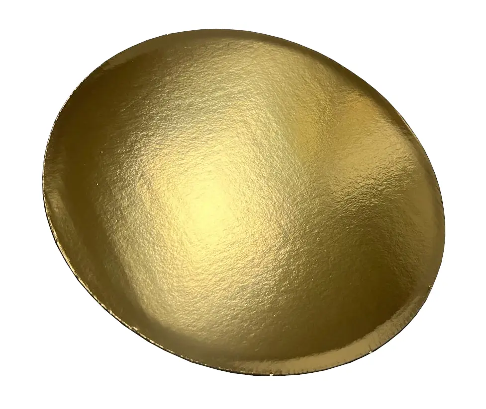 Podkład pod tort ciasto okrągły złoty - Tektura falista 23 cm