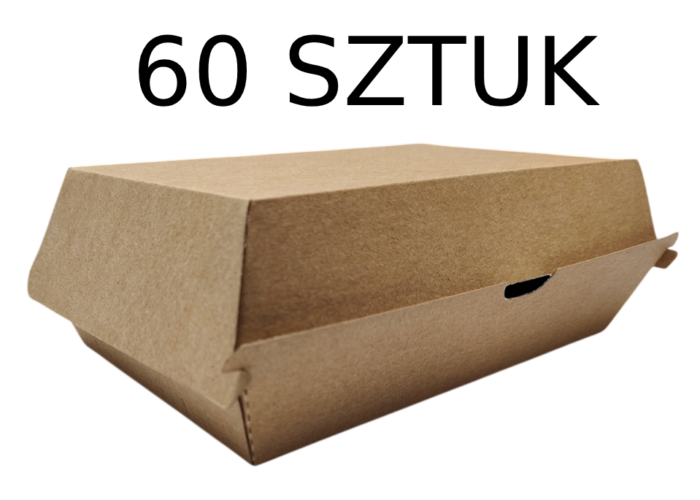 Pudełko na burger z Tektury Falistej EKO KRAFT SZTYWNE 12×21,5×8 cm 60 szt.