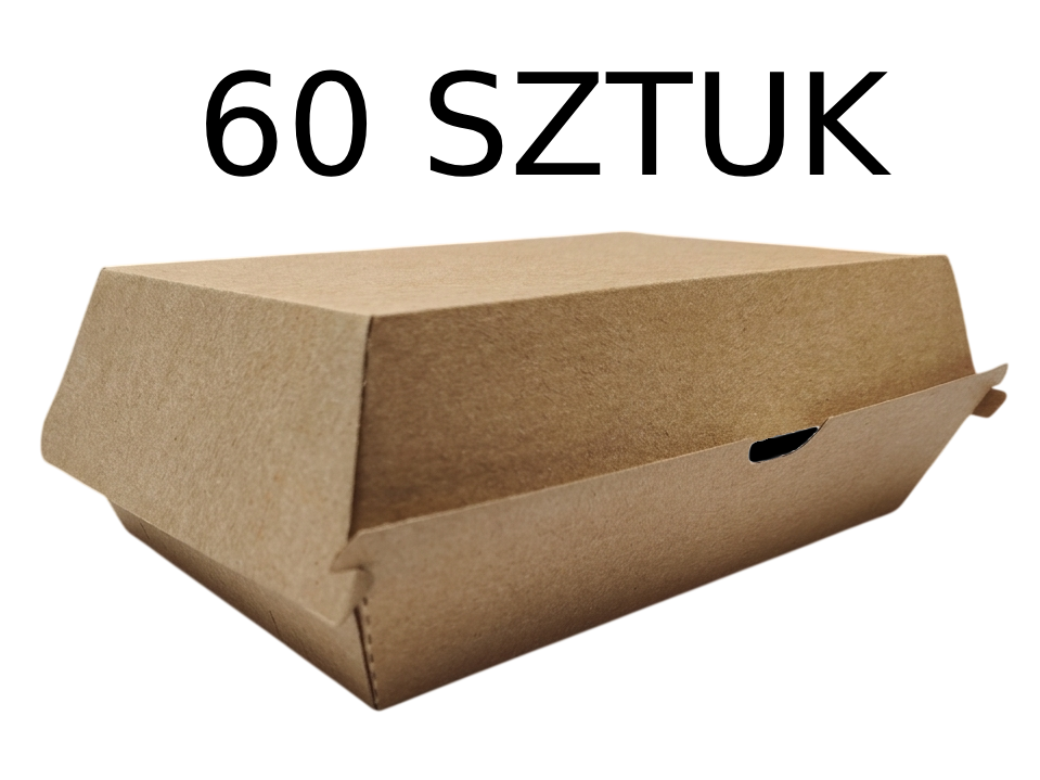 Pudełko na burger z Tektury Falistej EKO KRAFT SZTYWNE 12x21,5x8 cm 60 szt.