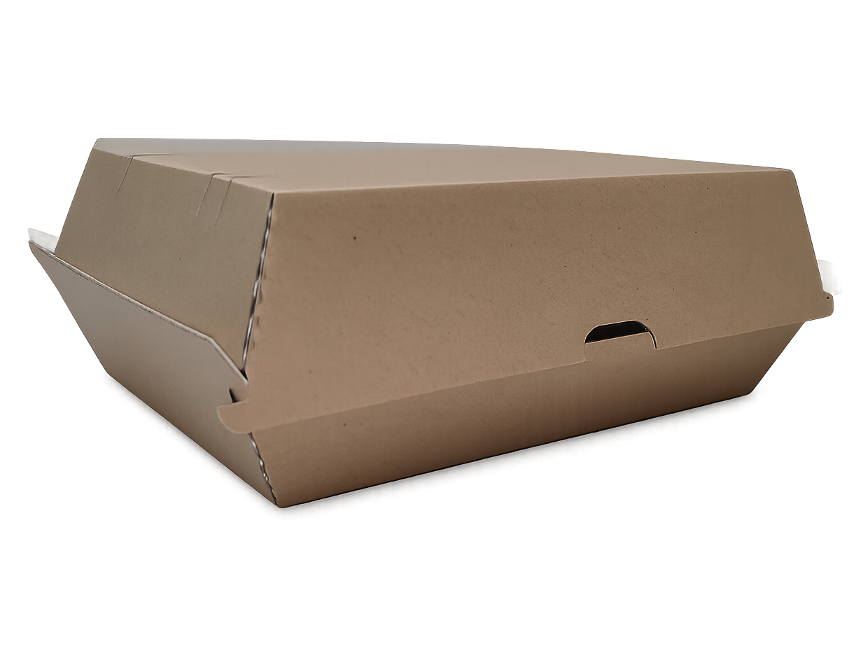 Pudełko na burger Tektura Falista Biały Kraft SUPER SZTYWNE 12x21,5x8 45 szt. - obrazek 3