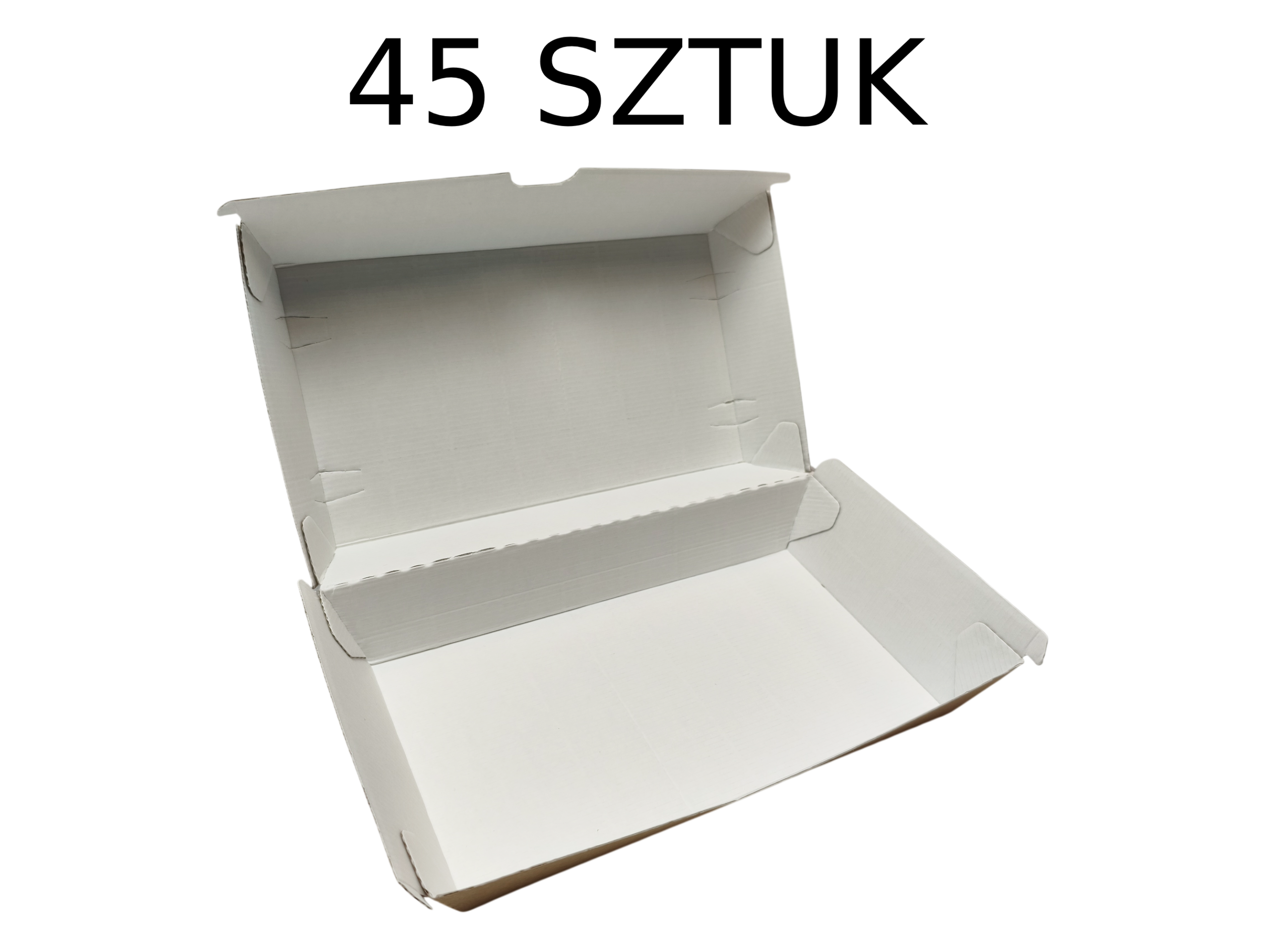 Pudełko na burger Tektura Falista Biały Kraft SUPER SZTYWNE 12x21,5x8 45 szt.