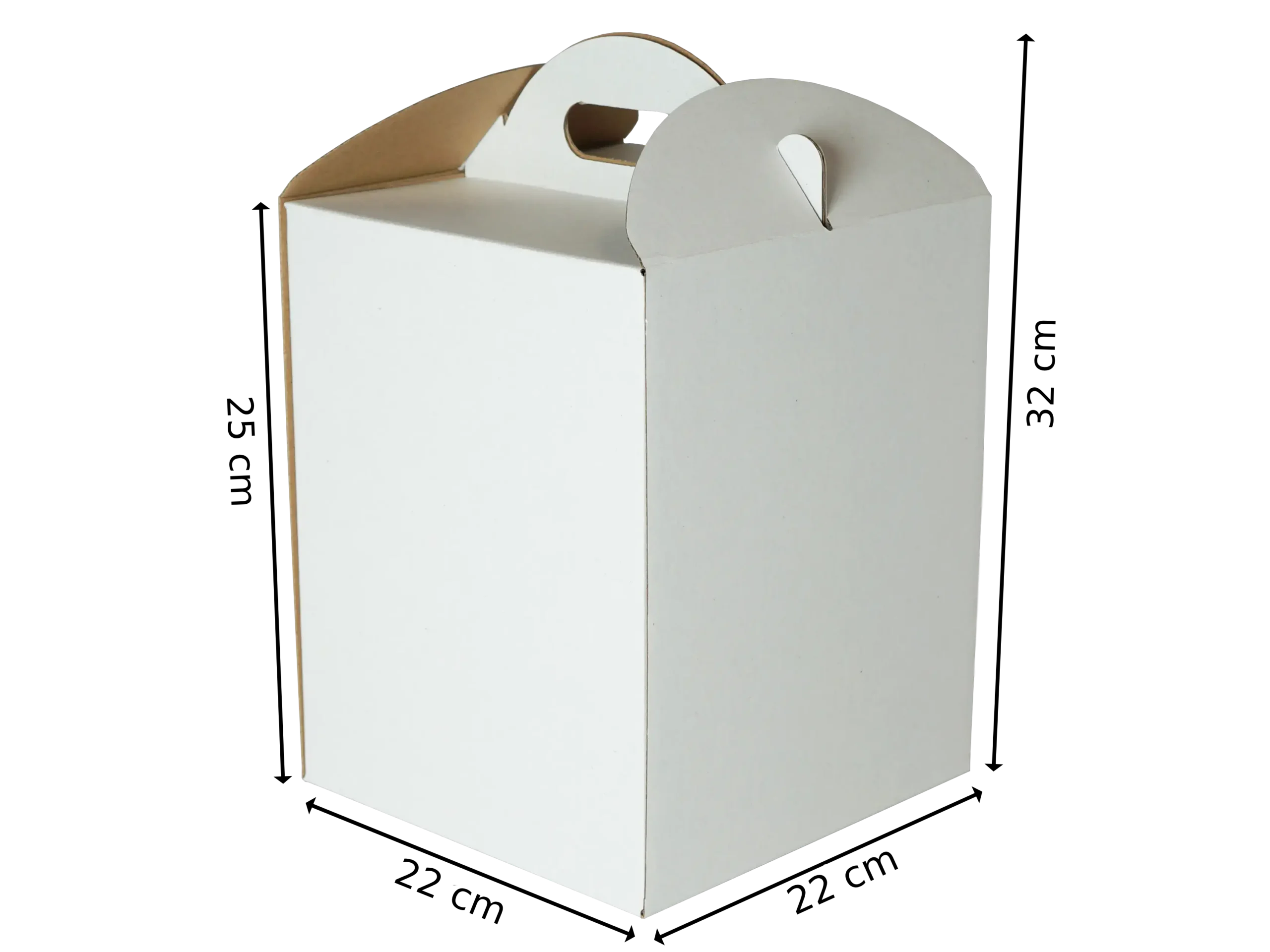 Karton Pudełko na tort ciasto 22x22x25 cm białe opakowanie - obrazek 2